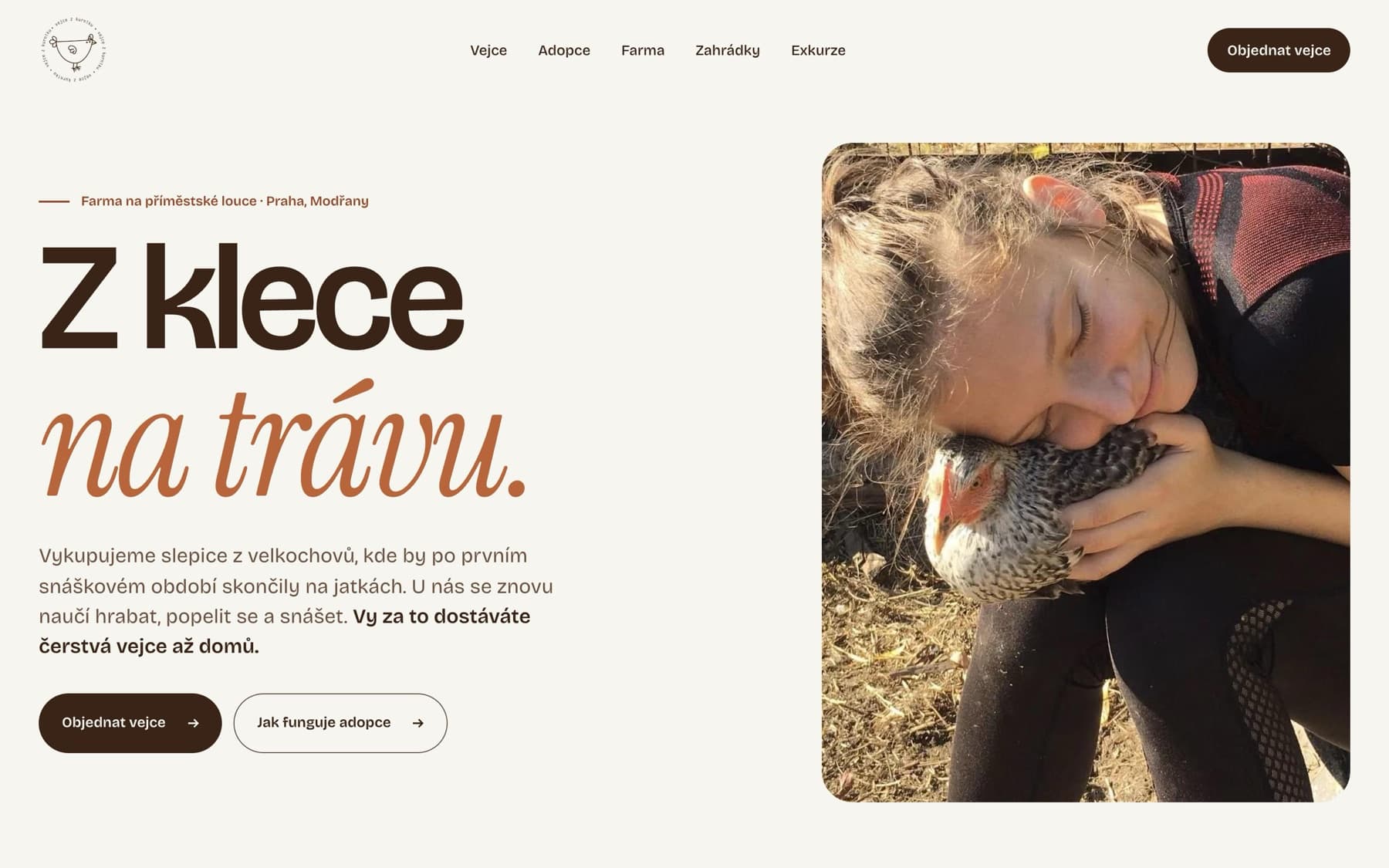 Vejce z kurníku – náhled webu